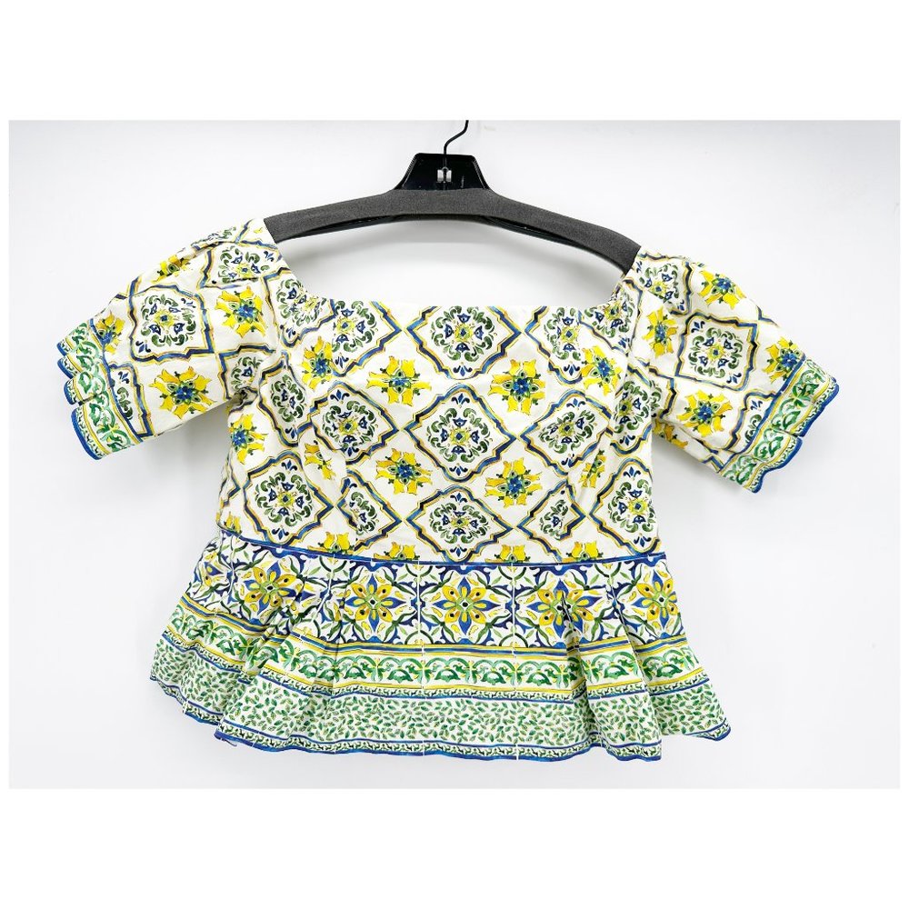Antonio Melani Kira Majolica Dolce & Gabbana Inspired Off Shoulder Top Size 14 - Picture 3 of 6